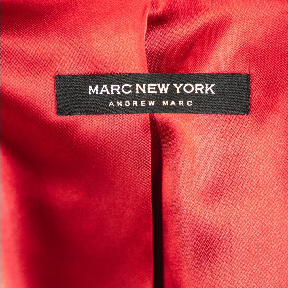 ANDREW MARC NEW YORK RED LEATHER ZIP UP JACKET - Picture 6 of 6